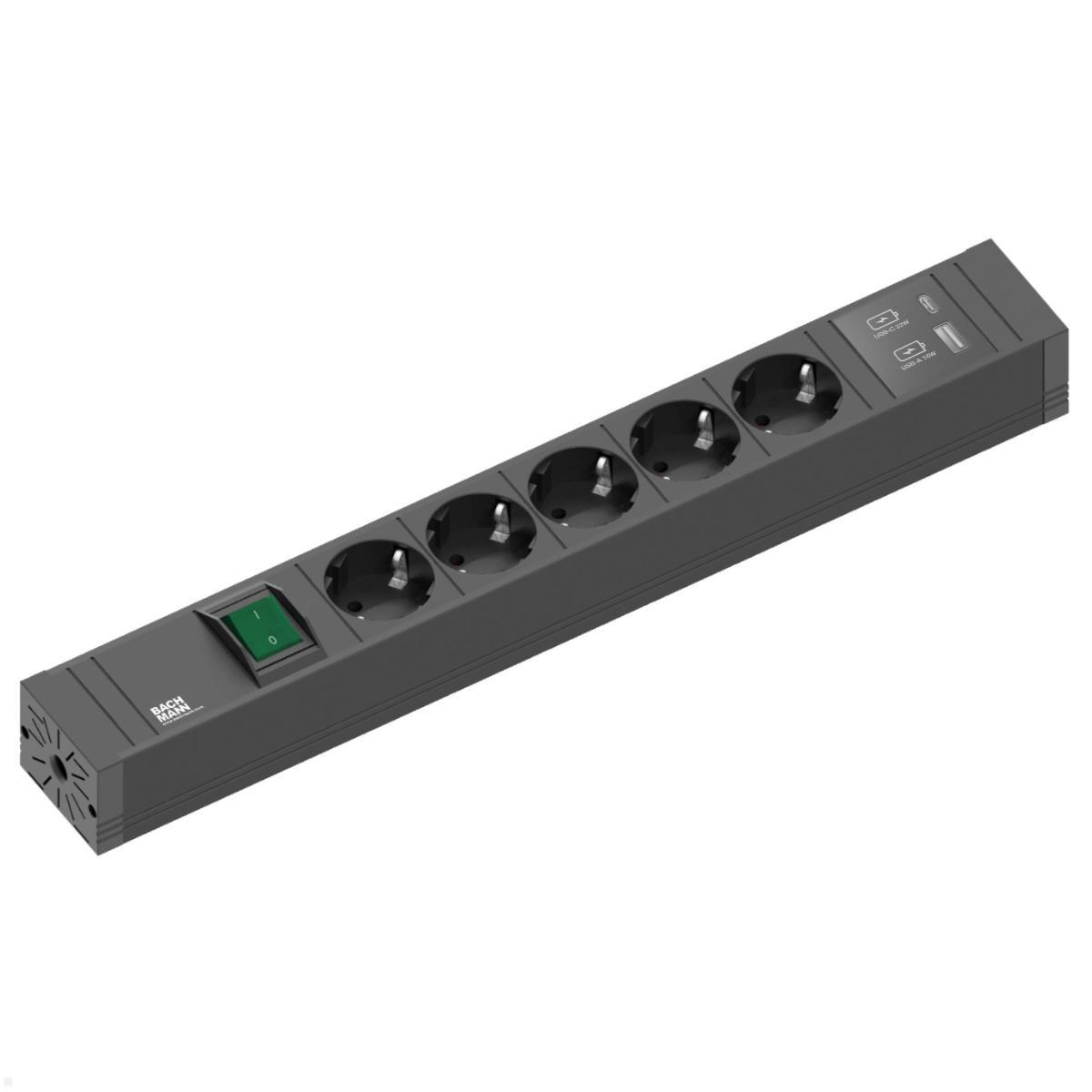 Bachmann CONNECT LINE 5x Steckdose, 1x USB A/C, 1x Schalter (420.0211)