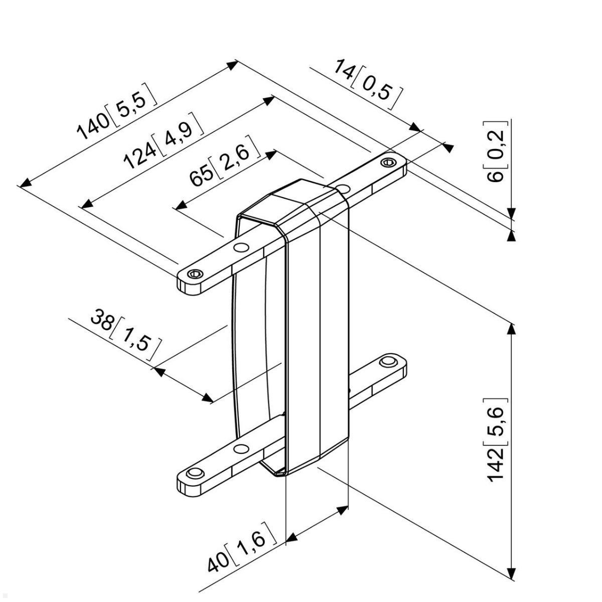 Vogels Zubehör PFA 9104 Koppelelement für Adapterbar PFB 34xx, Zeichnung Maße