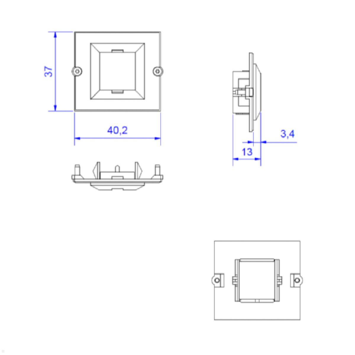 Bachmann Rahmen für 1x Avaya/Systimax CAT6 M-Serie (917.003), Skizze