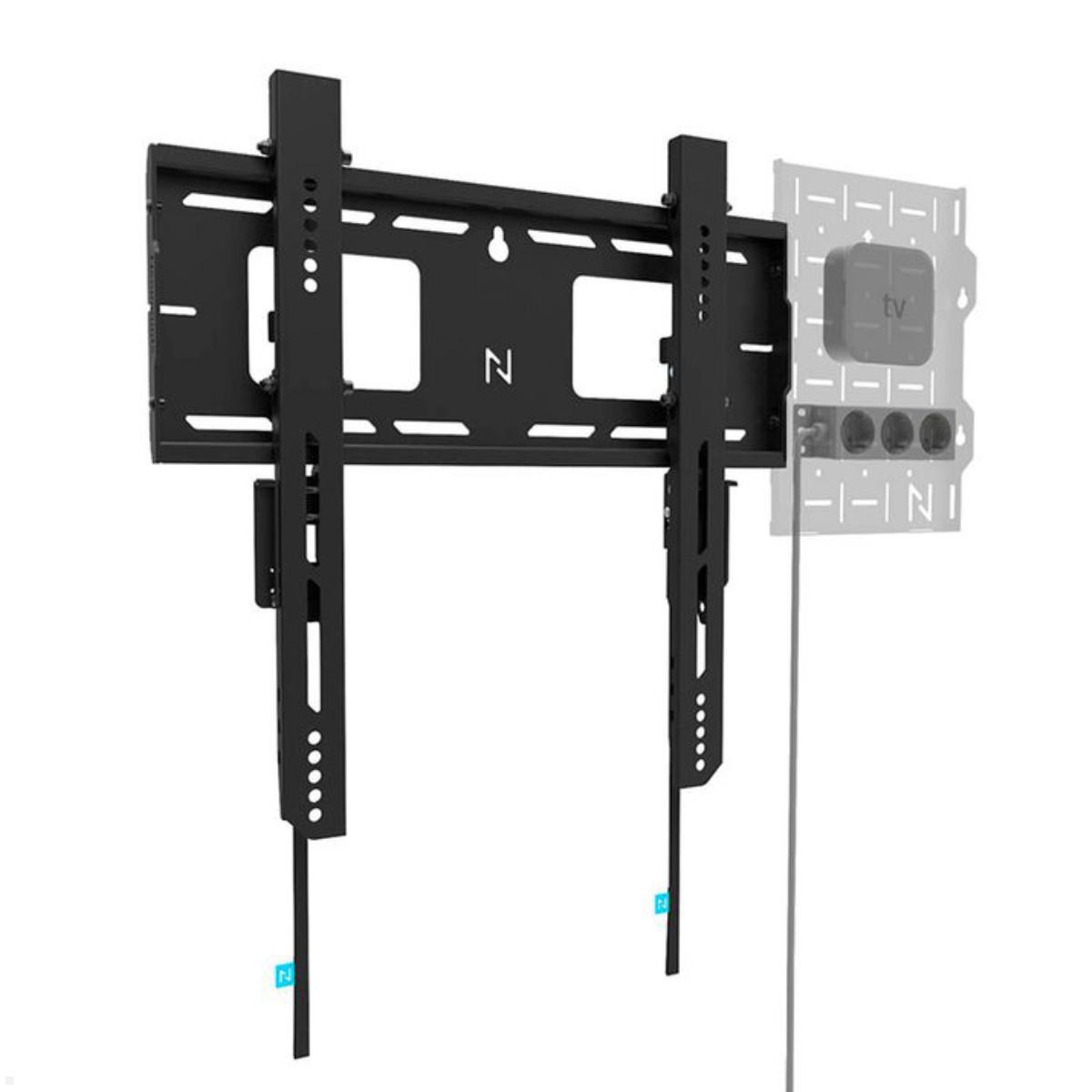 Neomounts Level WL30-750BL14 flacher Schwerlast TV Wandhalter 32 - 75 Zoll, 100 kg, schwarz optional mit AV Rack