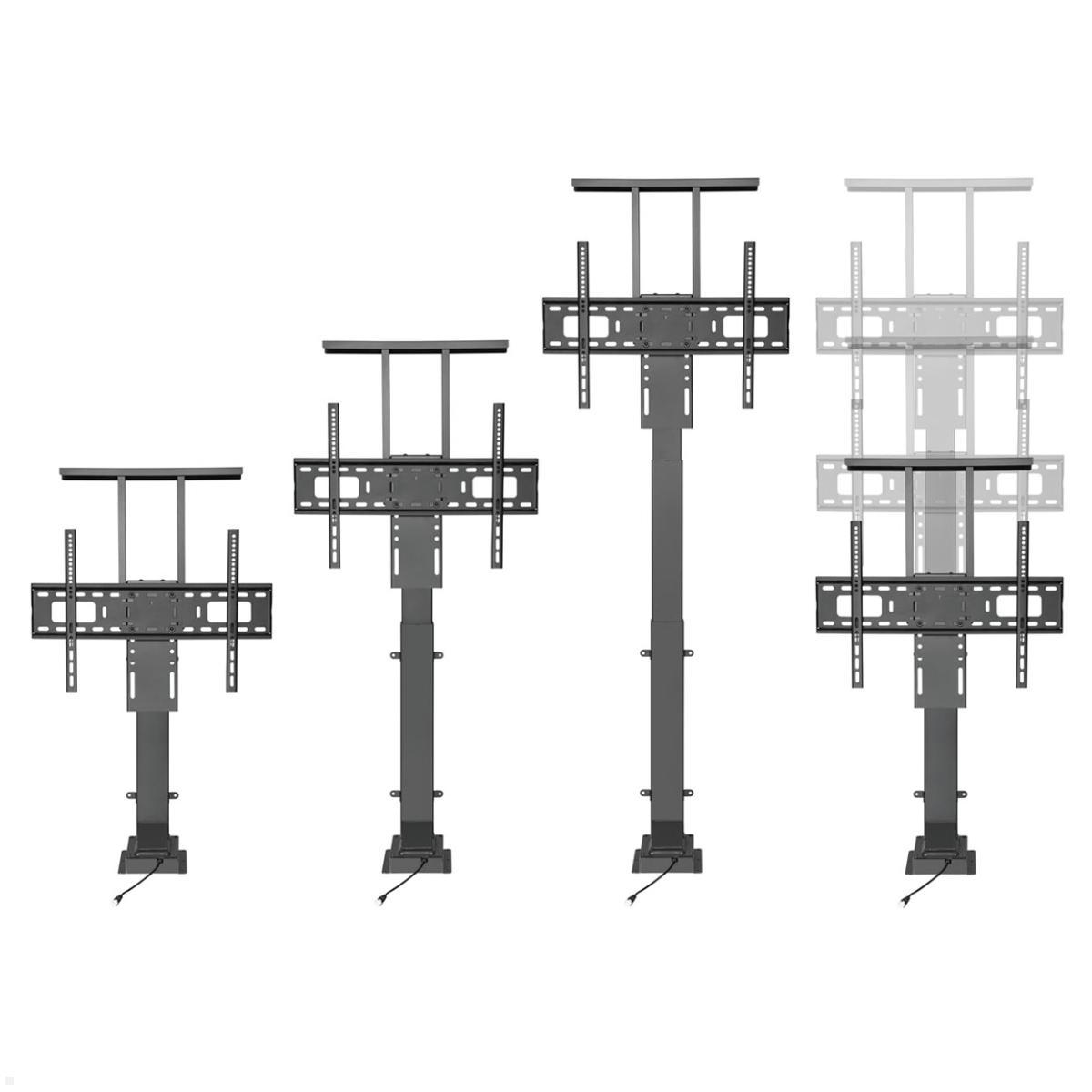 MonLines MLS032B Einbau TV Lift bis 80 Zoll, 1050 mm Hub, schwarz, motorisiert (Abb. Farbe ähnlich)