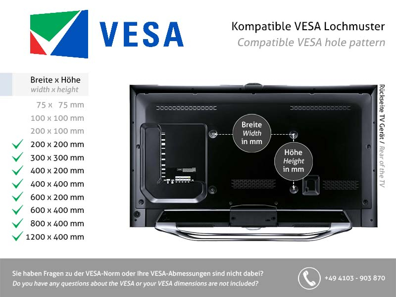 Edbak XWB1 flache Display Wandhalterung, 80-95Zoll VESA Standard