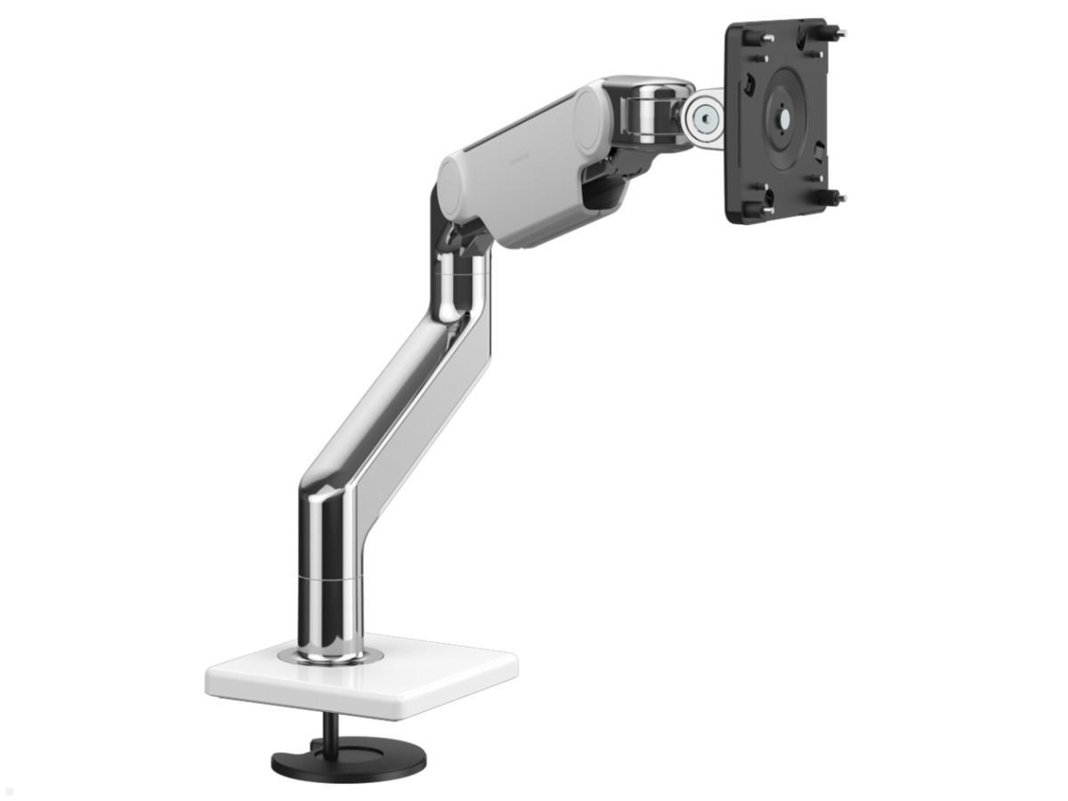 Humanscale M8.1 Monitor Tischhalter Durchschraub, weiß, Vorderansicht