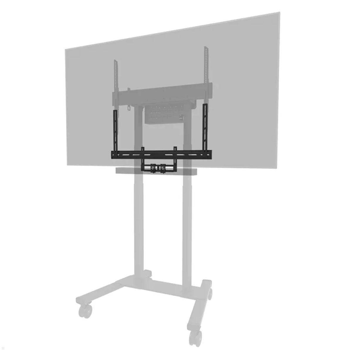 Neomounts AV2-500BL Halterung Videobar, PTZ-Cam und Soundbar, Ansicht mit Monitor und Ständer