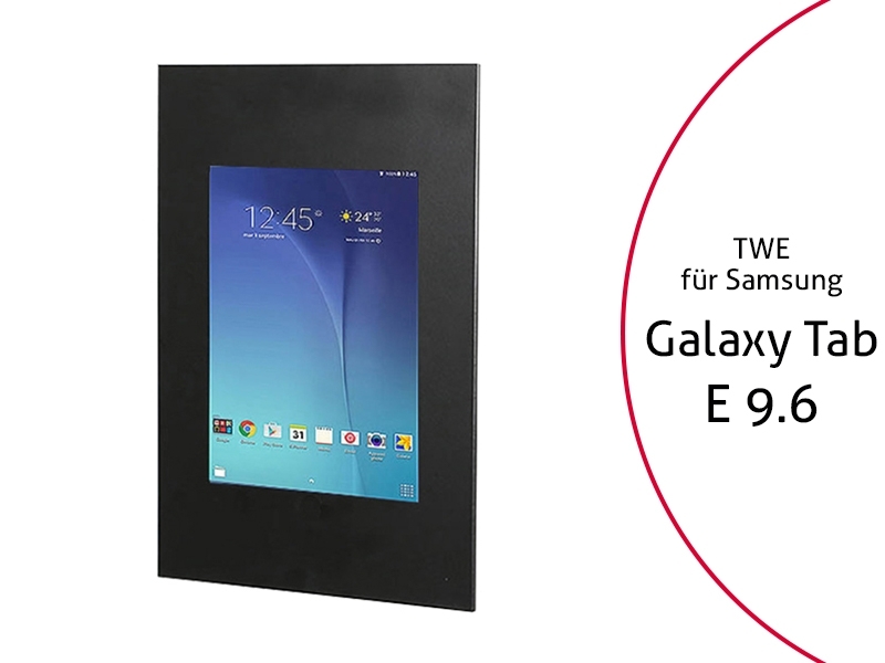 TabLines TWE029B Tablet Wandeinbau für Samsung Tab E 9.6, schwarz