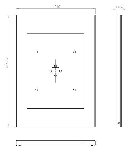 TabLines TSG039O Tablet Schutzgehäuse für Apple iPad 2/3/4, Eiche Maße