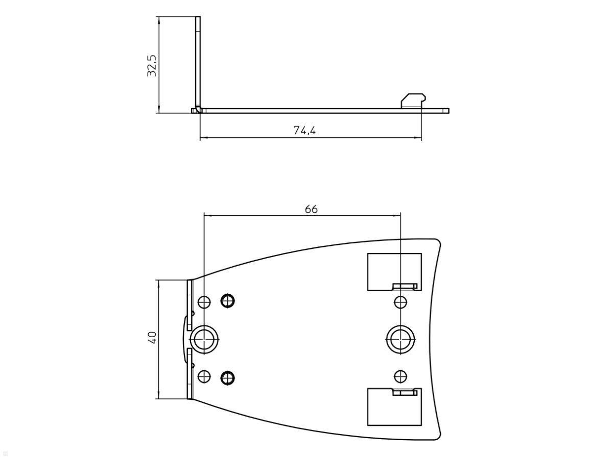 Novus POS Halterung für Scanner Magellan 1100i (851+0035+003) technische Zeichnung