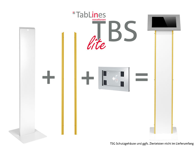 TabLines TBS010W Tablet Bodenständer lite, weiß Kombinationsmöglichkeiten