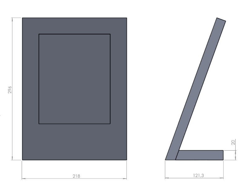 TabLines TTS032 Tablet Tischständer Apple iPad Pro 9.7, Eiche Maße