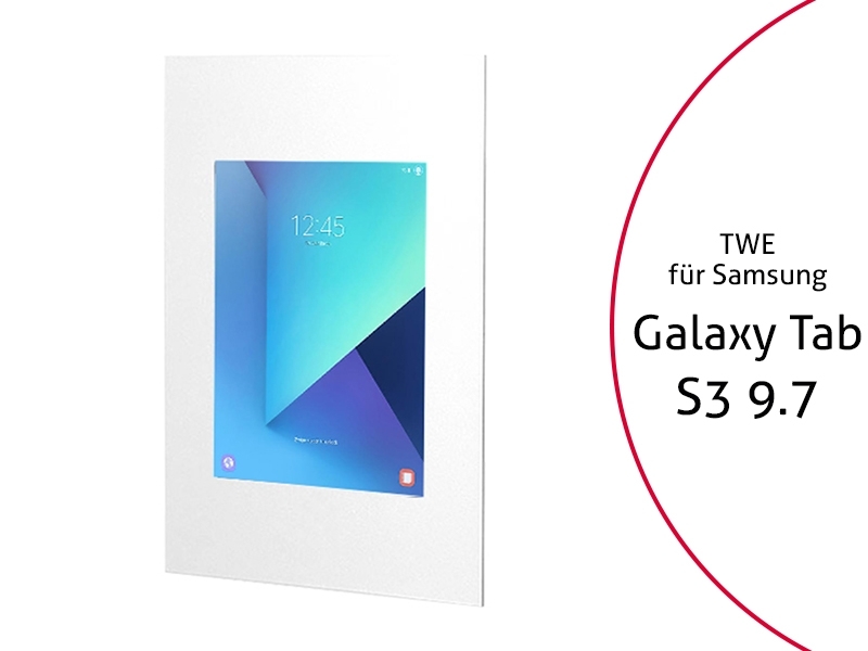 TabLines TWE038W Tablet Wandeinbau für Samsung Tab S3 9.7, weiß