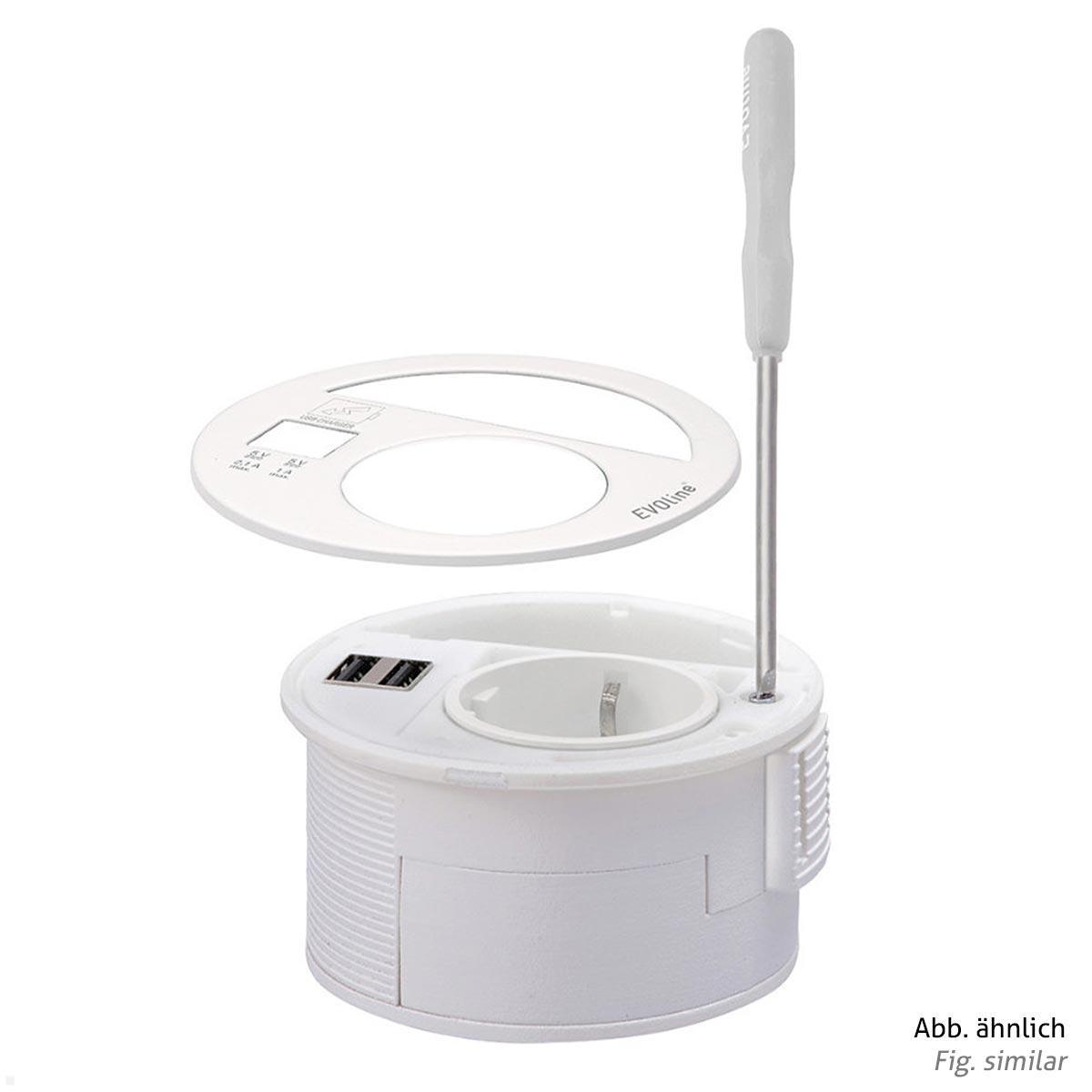 EVOline Circle80 Einbausteckdose mit USB-Charger A/C, Variante