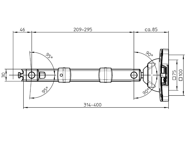 Novus TSS Länge Teleskoparm III 968+0119+000