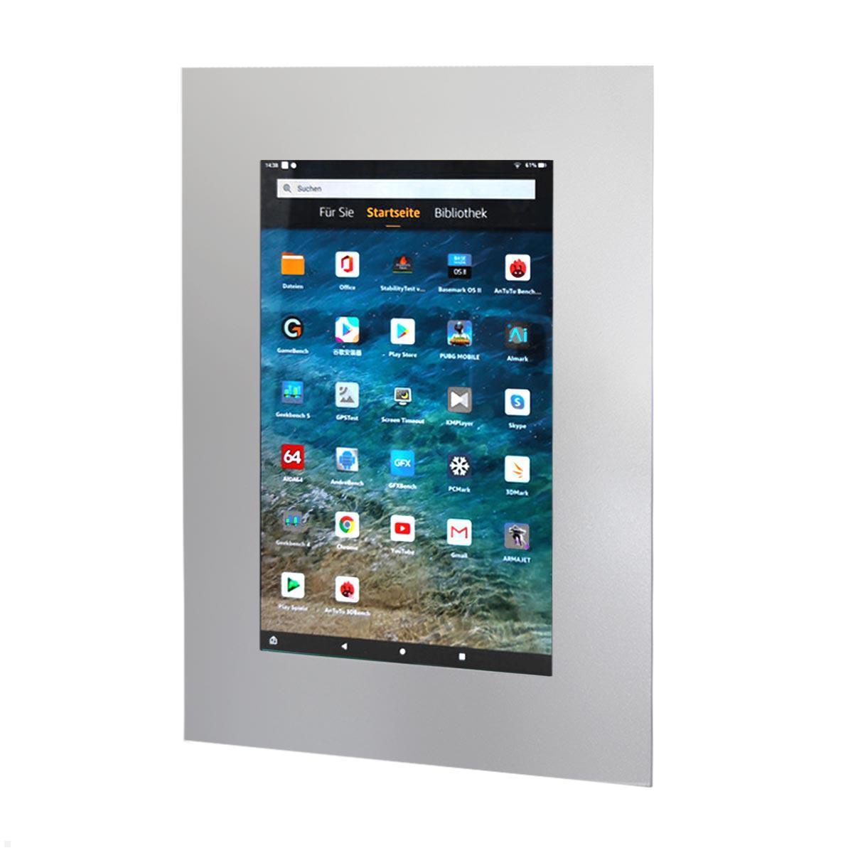 TabLines TWE100S Tablet Wandeinbau für Amazon fire HD 10 (2021), silber, Frontcover