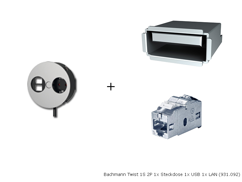 Bachmann Twist 1S 2P 1x Schuko 1x USB 1x LAN 931.092