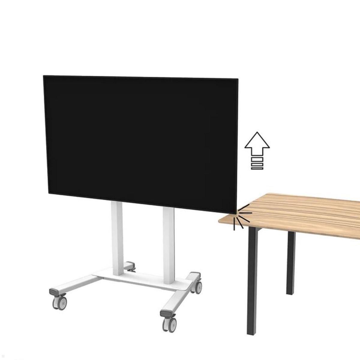 Neomounts FL55-875WH1 mobiler elektrischer Monitorständer 37 bis 100 Zoll, weiß Anti-Kollisionsschutz