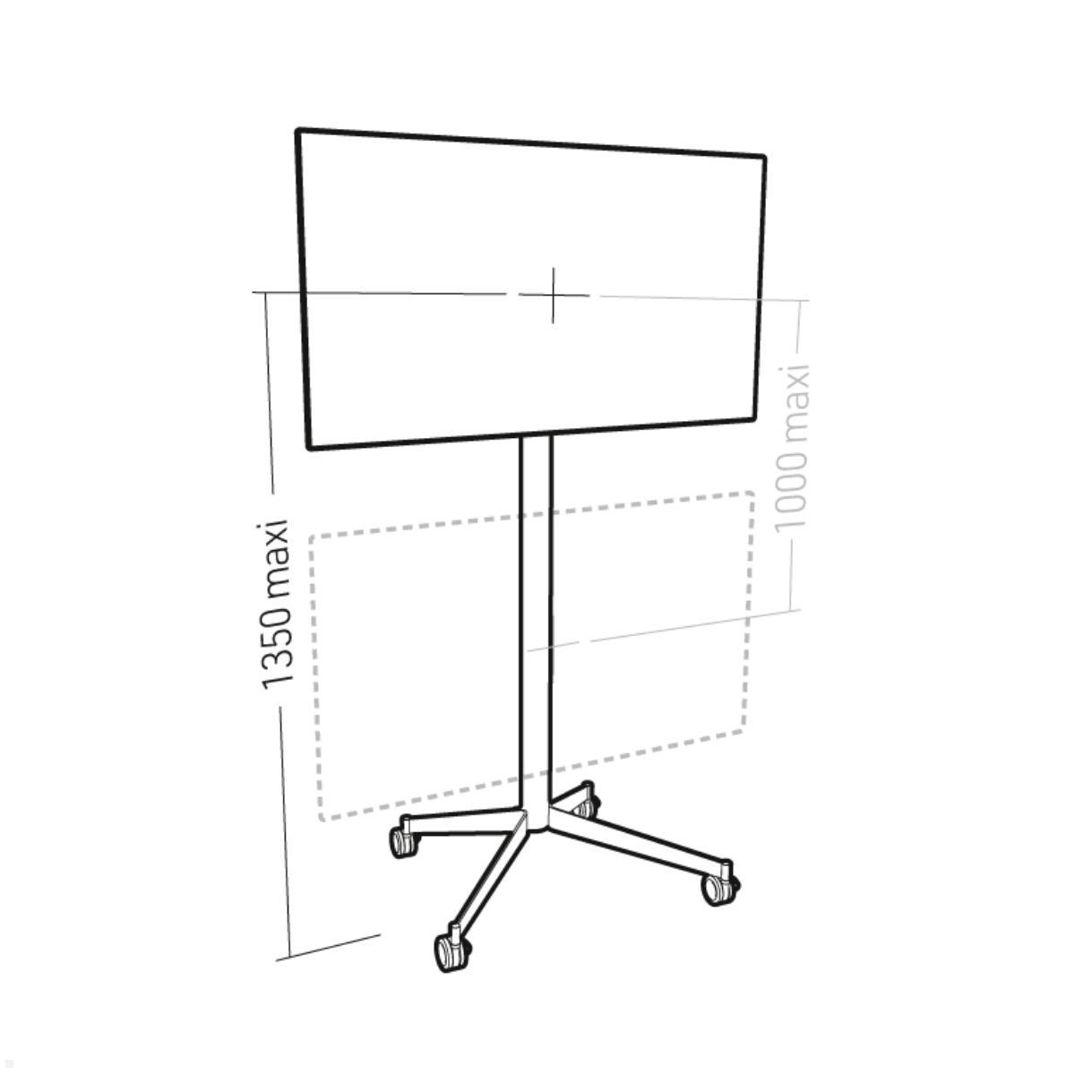 Erard KANA 1600XXL mobiler TV Ständer 40-80 Zoll, silber / schwarz, max. Bildschirmhöhe