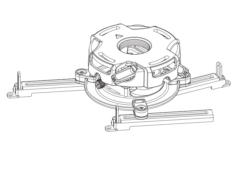 Peerless PRG-UNV Präzisions Beamer Deckenhalterung Zeichnung