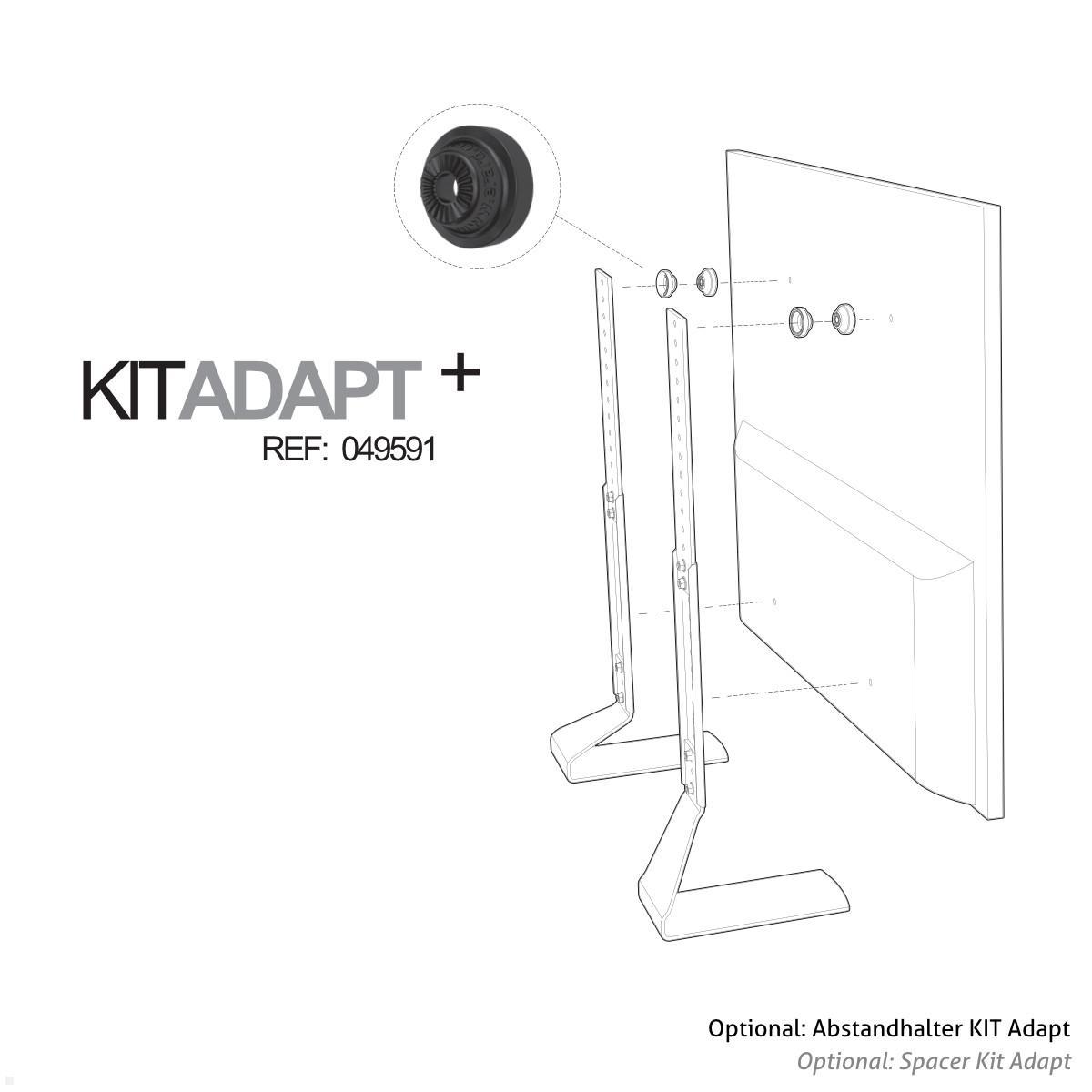 Erard Fit-Up XXL universal TV Ständer 40 - 85 Zoll, silber/schwarz (035320), optionale Abstandshalter