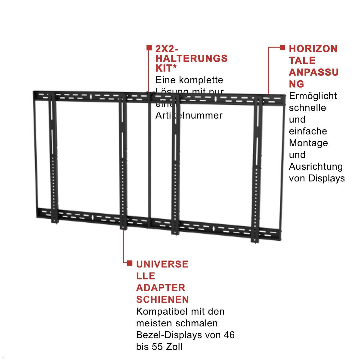 peerless DS-VW655-2X2 flache Videowand Halterung 2X2 Kit Funktionen