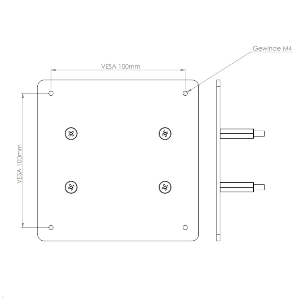 MonLines V067 VESA Adapter für Samsung C43J890DKU VESA-Aufnahme