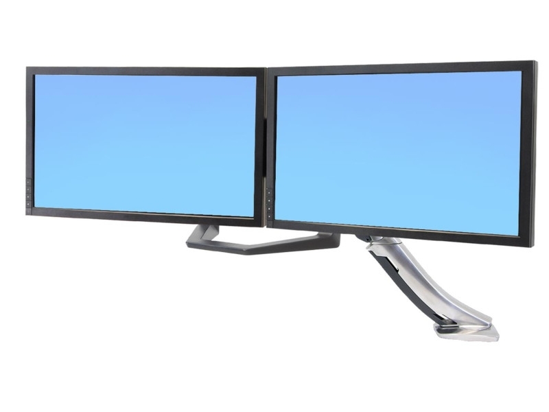 Ergotron LX HD Steh-Sitz Dual Monitorhalterung mit Justiergriff