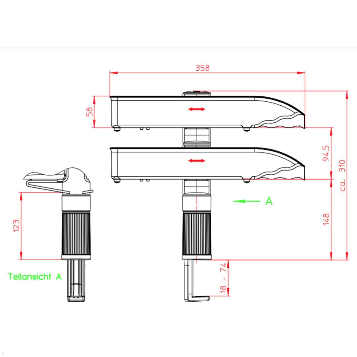 Dokumentenablage für Schreibtisch, Novus 720+4002+000, Zeichnung