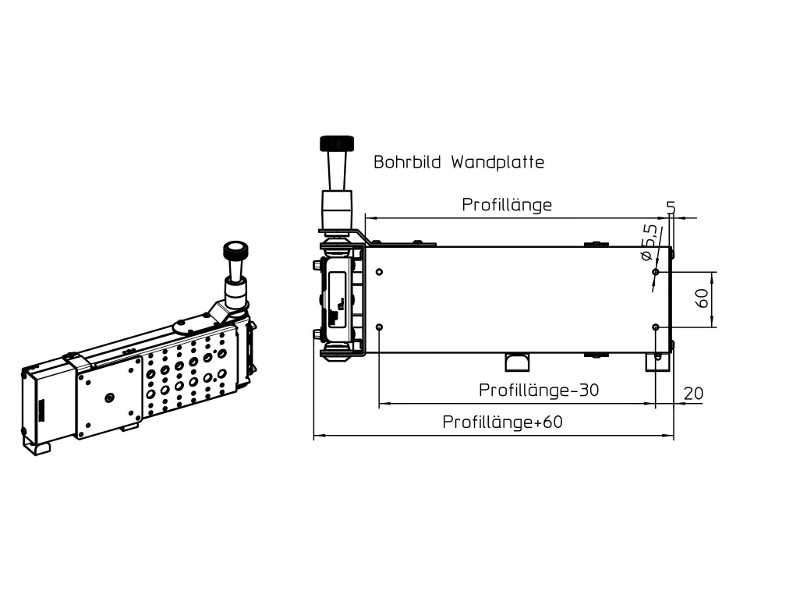 Novus SKY 20W Fernseh Wandhalterung Zeichnung einbau 