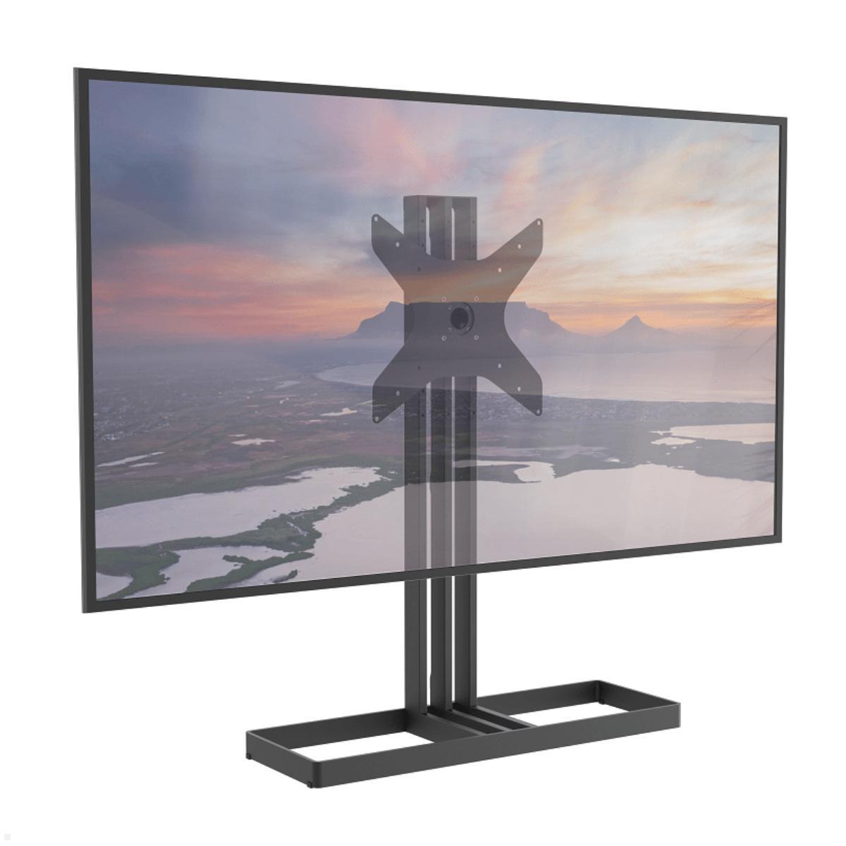 Cavus EDGE100B44 TV Bodenständer 1000 mm Säule VESA 400x400, schwarz mit Heavy Duty TV