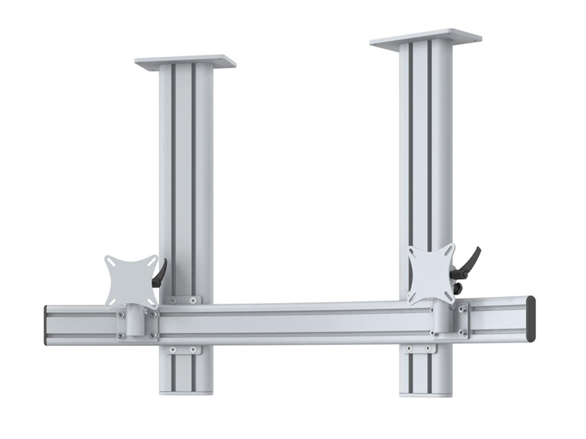 MonLines MDH207G Para 2-fach Monitor Deckenhalter Alu 25-30 Zoll, grau Aluträger Decken Halter