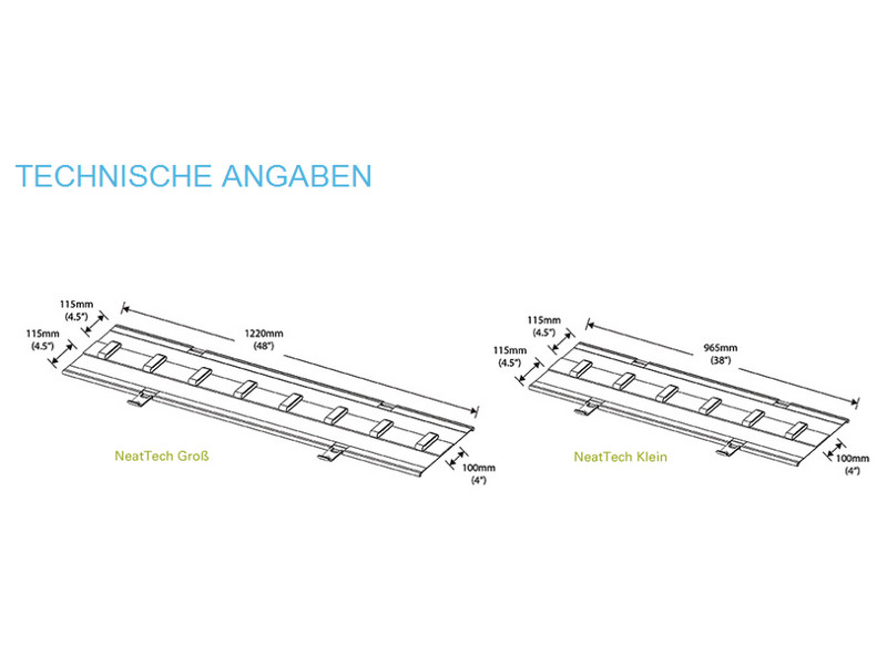 Humanscale NeatTech NTLGG Kabelnetz Zeichnung