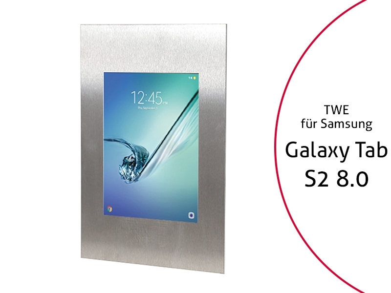 TabLines TWE015E Tablet Wandeinbau für Samsung Tab S2 8.0, Edelstahl