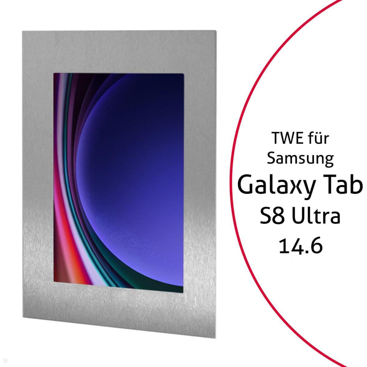 TabLines TWE120E Tablet Wandeinbau für Samsung Tab S8 Ultra 14.6, Edelstahl