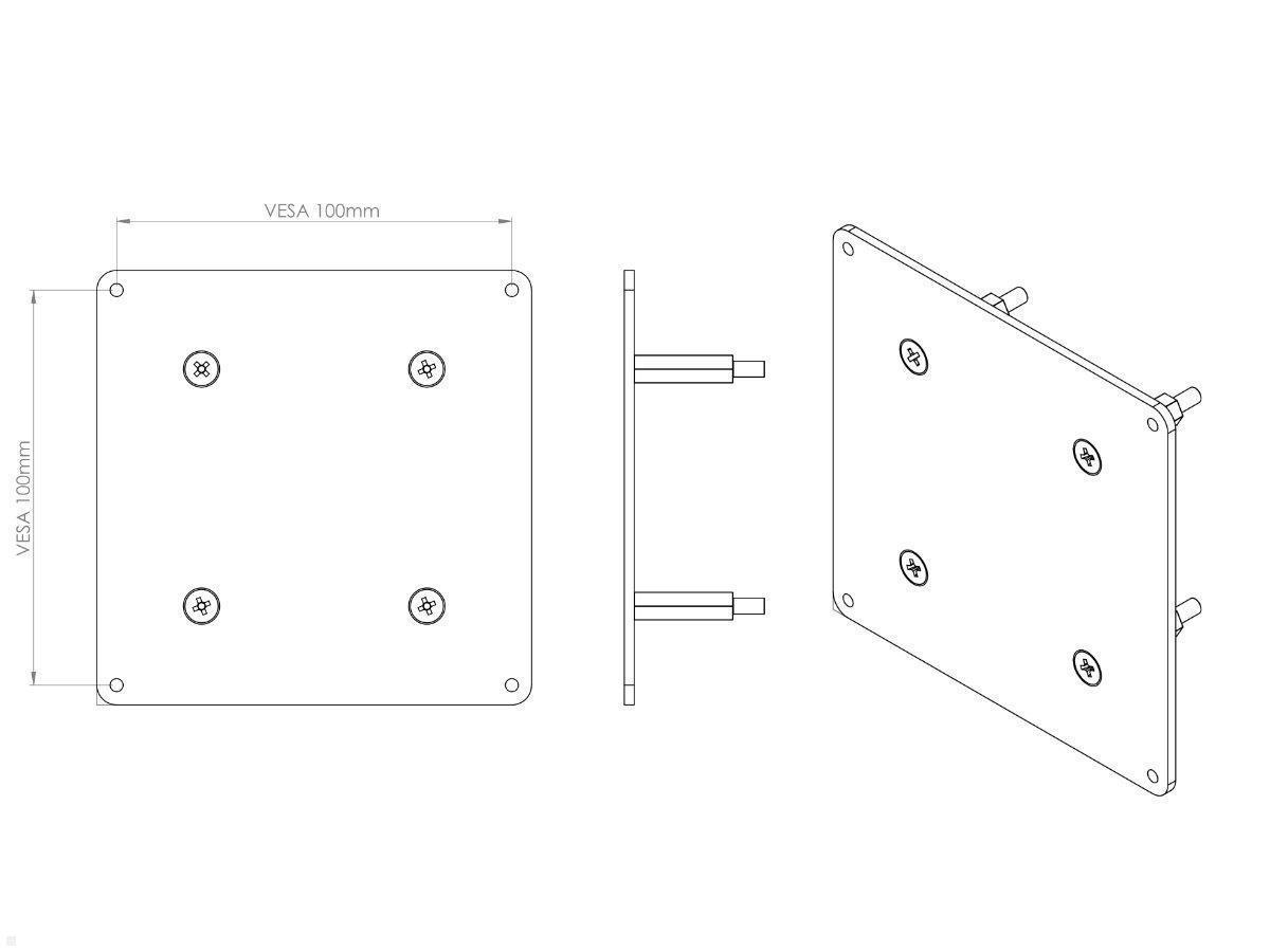 MonLines V066 VESA Adapter für Samsung LC27HG70, 27 Zoll technische Zeichnung