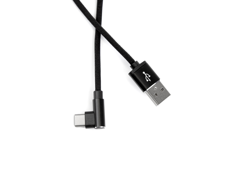 TecLines TUC009B USB auf USB C Kabel 90° gewinkelt 3m, schwarz Stecker