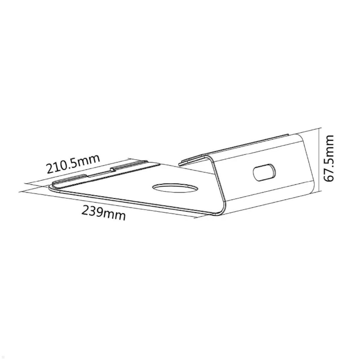 Neomounts NSLS025 Laptop Ständer, silber, technische Zeichnung