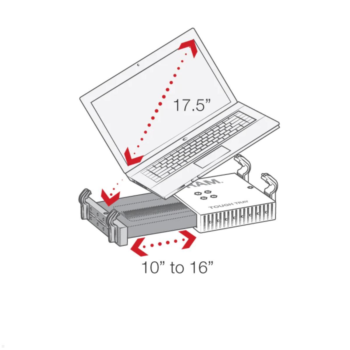 RAM Mounts universal Laptop Halter für Fahrzeug schwenkbar (RAM-VB-196-SW1), schwarz Zoll Größen