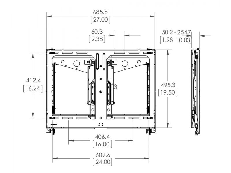 Vogels PFW 6880 Videowall Pop-Out-Modul flach Maße