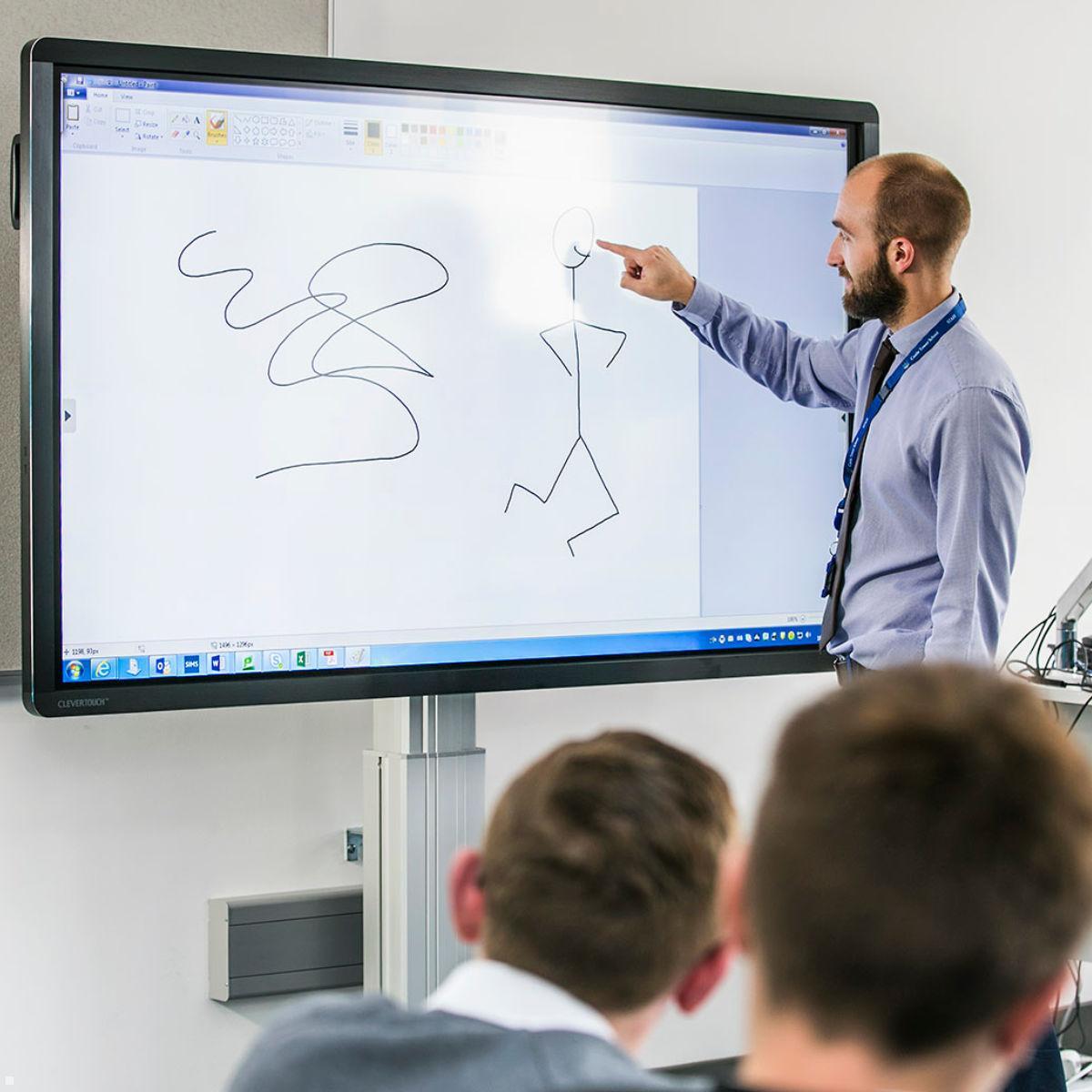 Clevertouch UX Pro Touchscreen 75 Zoll 4K UHD, interaktives Whiteboard, Multitouch Monitor