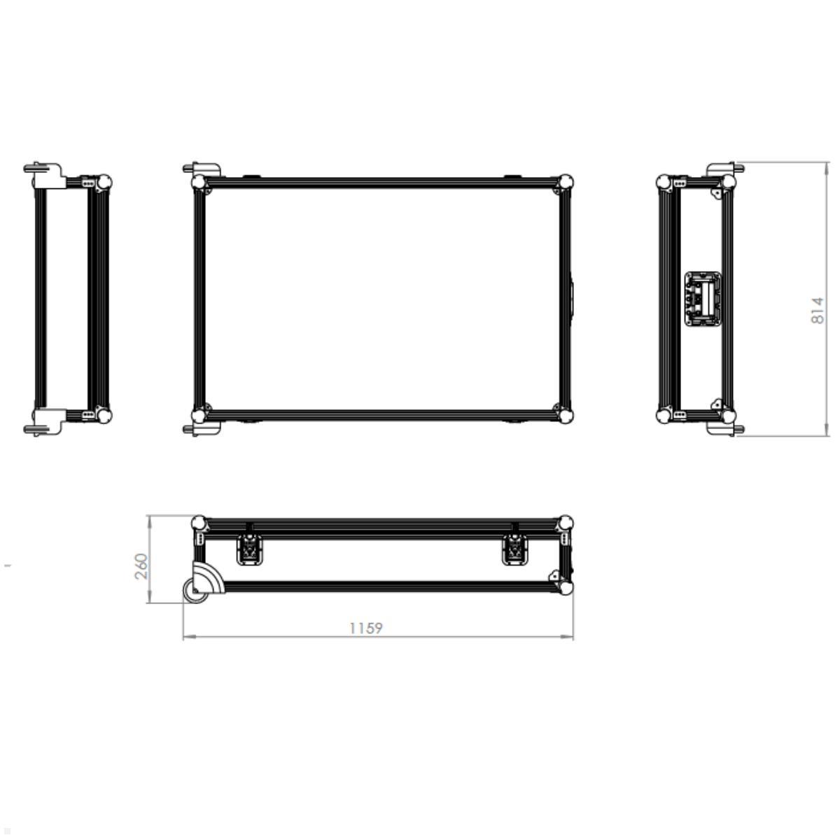 MonLines MTC003B Transportcase für Messekit SMS Icon FH T & FH MT 2000 Standfüße, Skizze