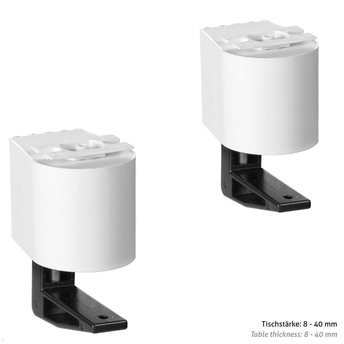 EVOline Zubehör 2x Befestigungszwinge für Dock 8 - 40 mm, weiß