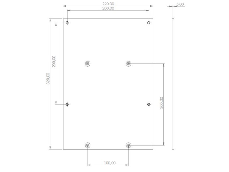 MonLines V051 VESA Adapter für Sony KD-43XF7596 LED-Fernseher Zeichnung