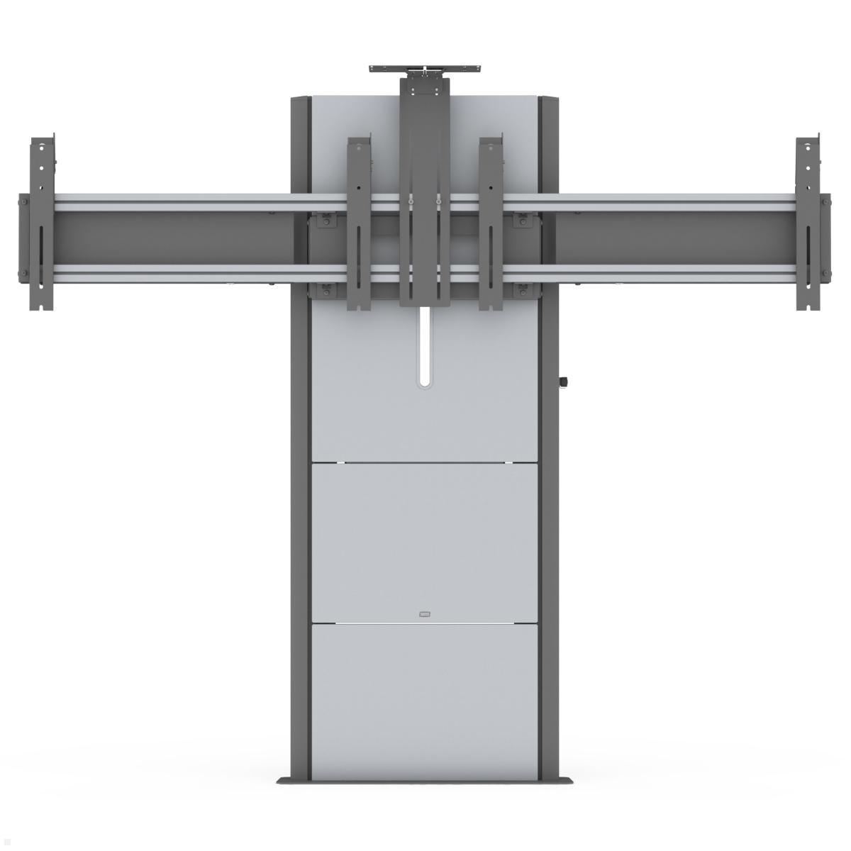 SMS Presence elektrische Dual Monitor Boden-Wandhalterung (C591U006-2C0), Frontansicht