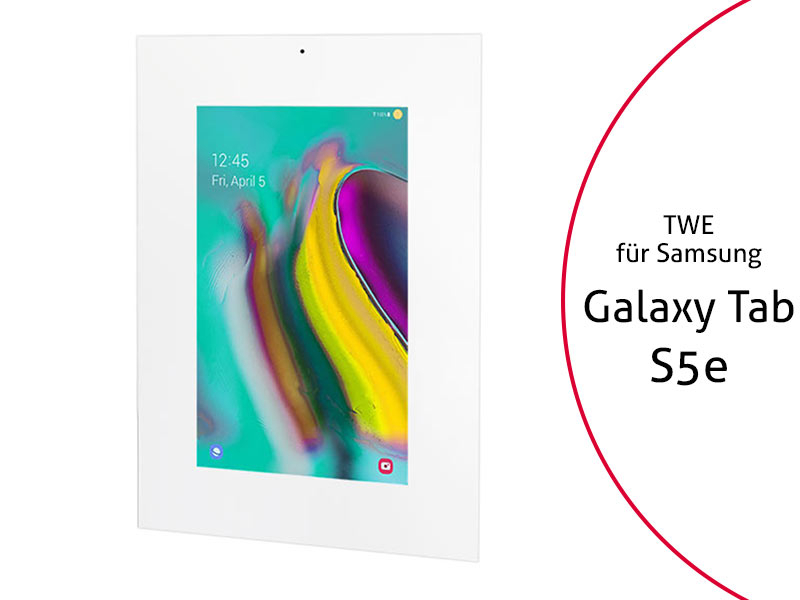 TabLines TWE086W Tablet Wandeinbau für Samsung Tab S5e, DS, weiß