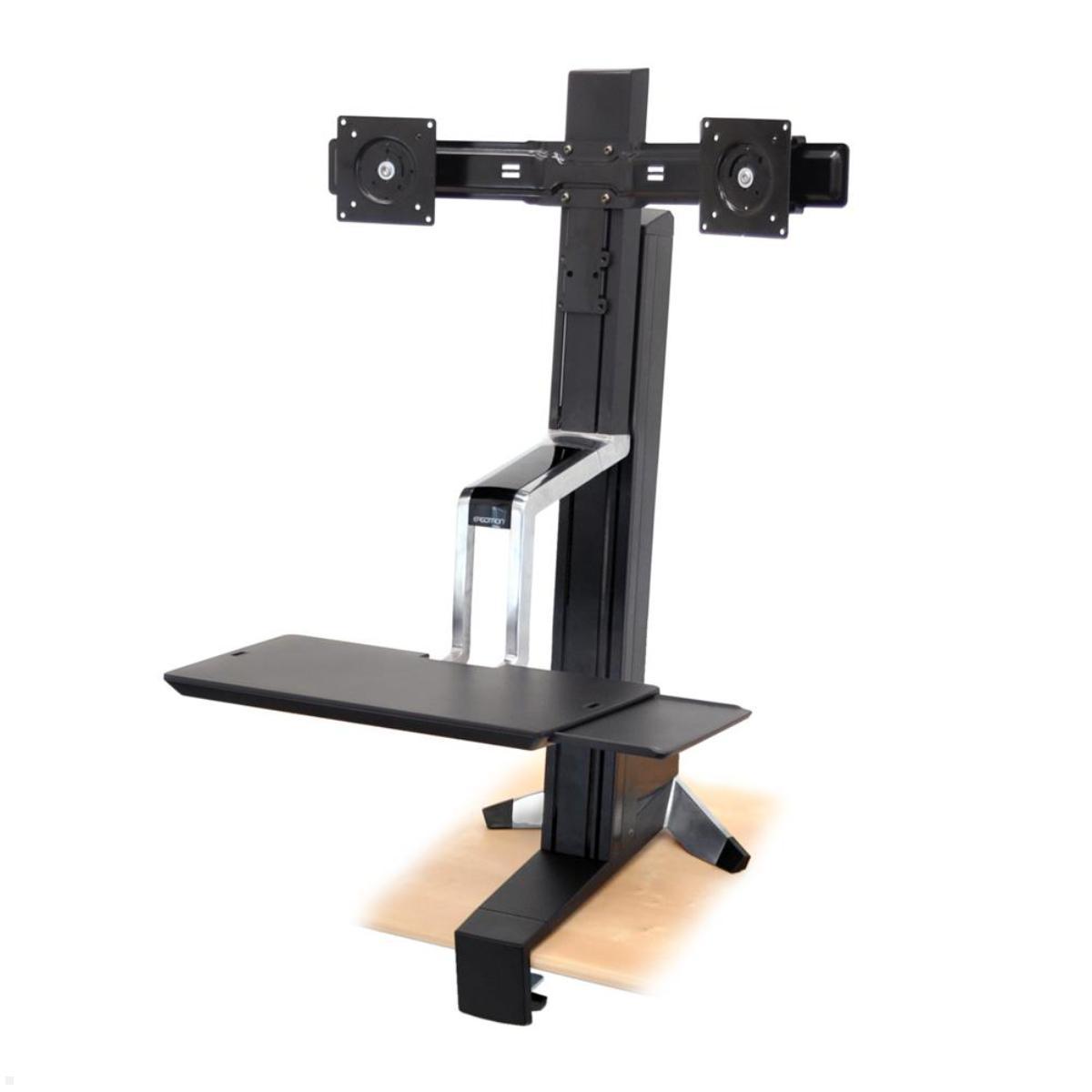 Ergotron WorkFit-S Dual Monitorhalter bis 24 Zoll (33-341-200) höhenverstellbar