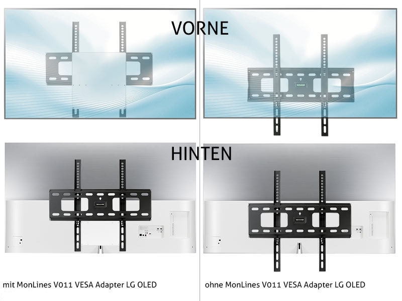 TV mit VESA Adapter und ohne VESA Adapter