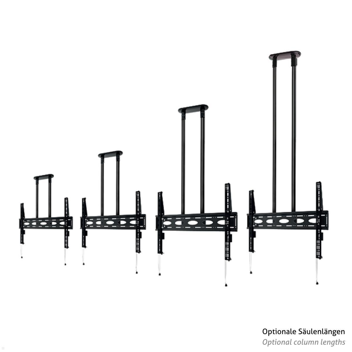 B-Tech BT8448-100/BB TV Deckenhalter für schwere Monitore bis 120 Zoll, Säulenlänge 1m Variationen Säulenlängen