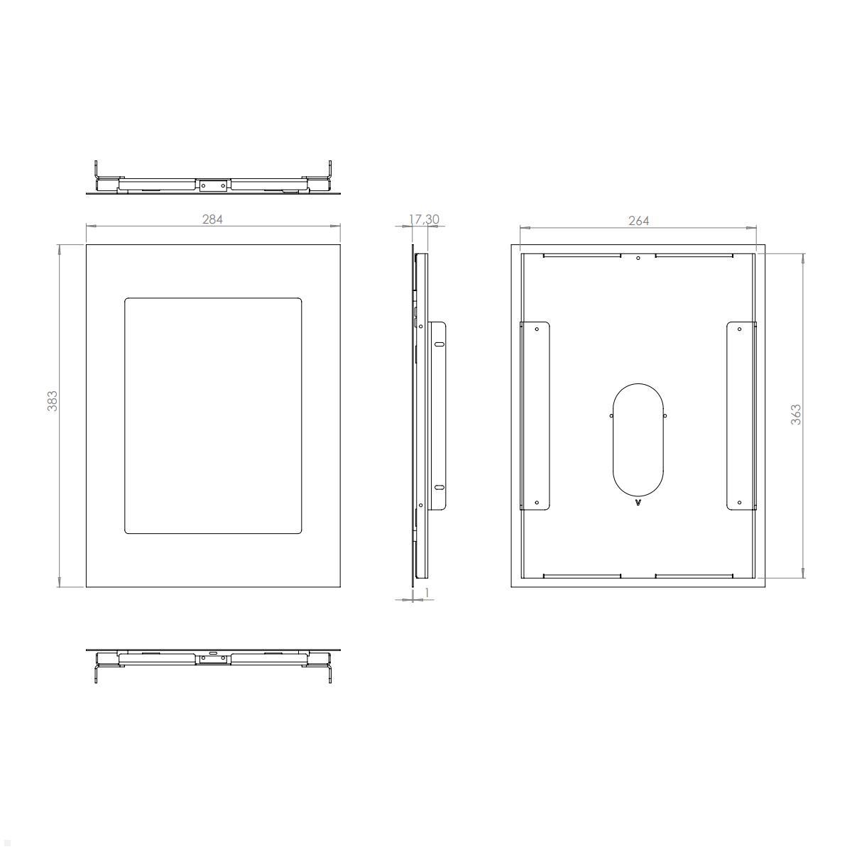 TabLines TWE115W Tablet Wandeinbau für Apple iPad Air 13.0 (M2), weiß Zeichnung