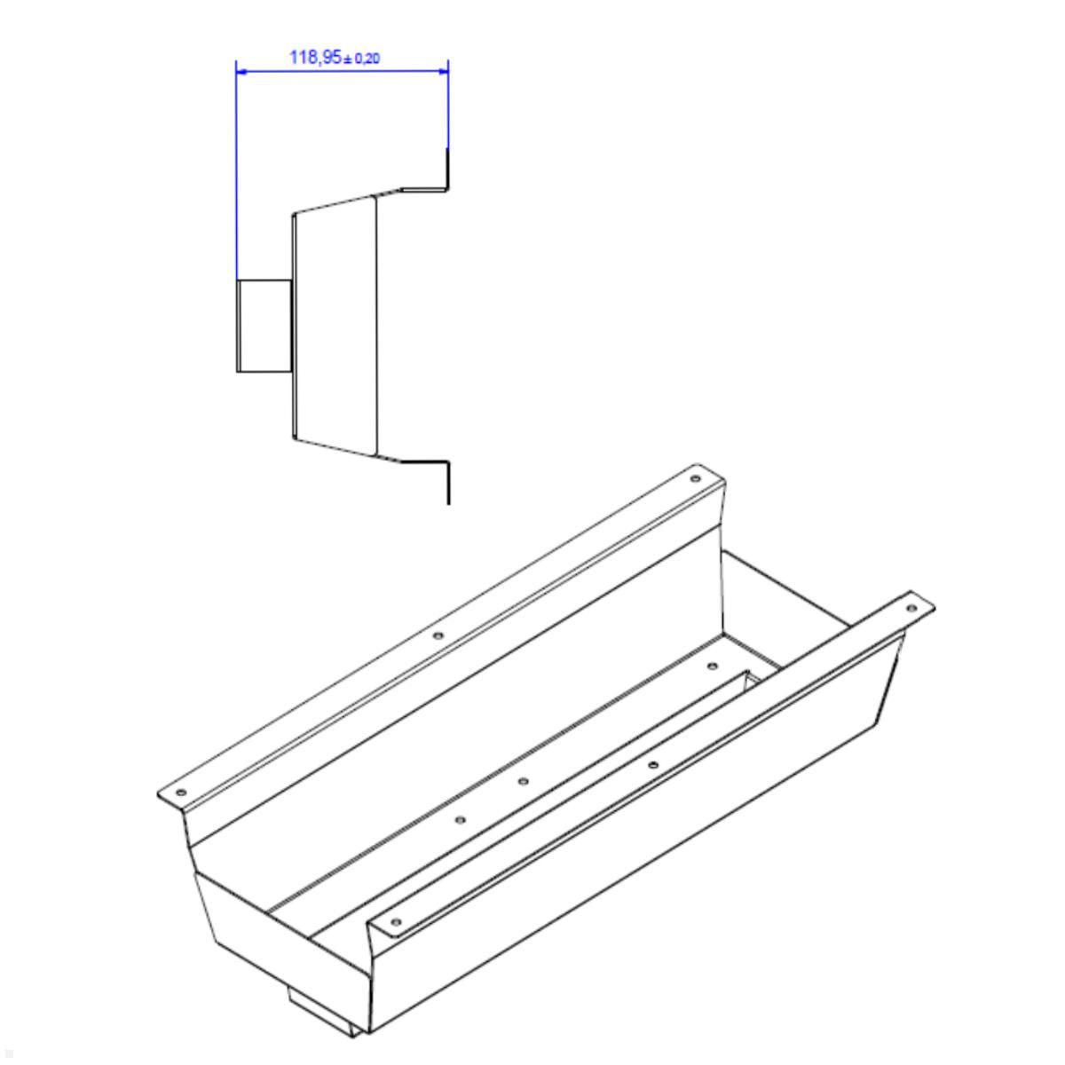 Bachmann CONI COVER Kabelwanne für 6-fach Steckdosenleiste (918.0750) - Maße