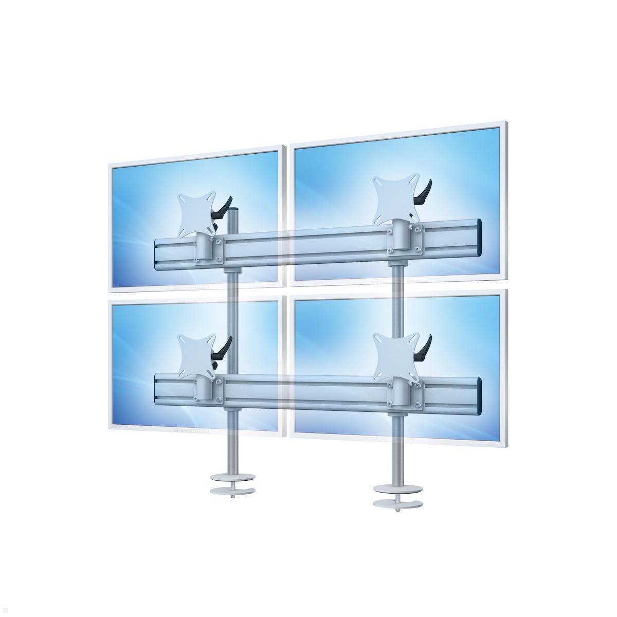 MonLines MTH203G Flat 2+2 Monitor Tischhalterung Einbau bis 25 Zoll, grau, Anwendung