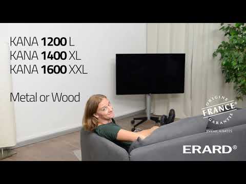 Erard KANA 1600XXL mobiler TV Ständer mit Soundbarhalter 40-80 Zoll, silber / schwarz